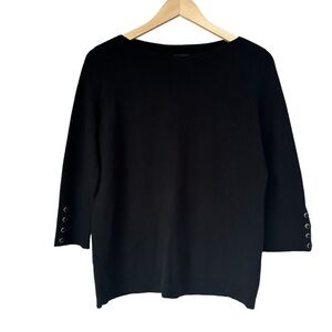Talbots 100% Pure Cashmere 3/4 Sleeve Black Sweater, MP
